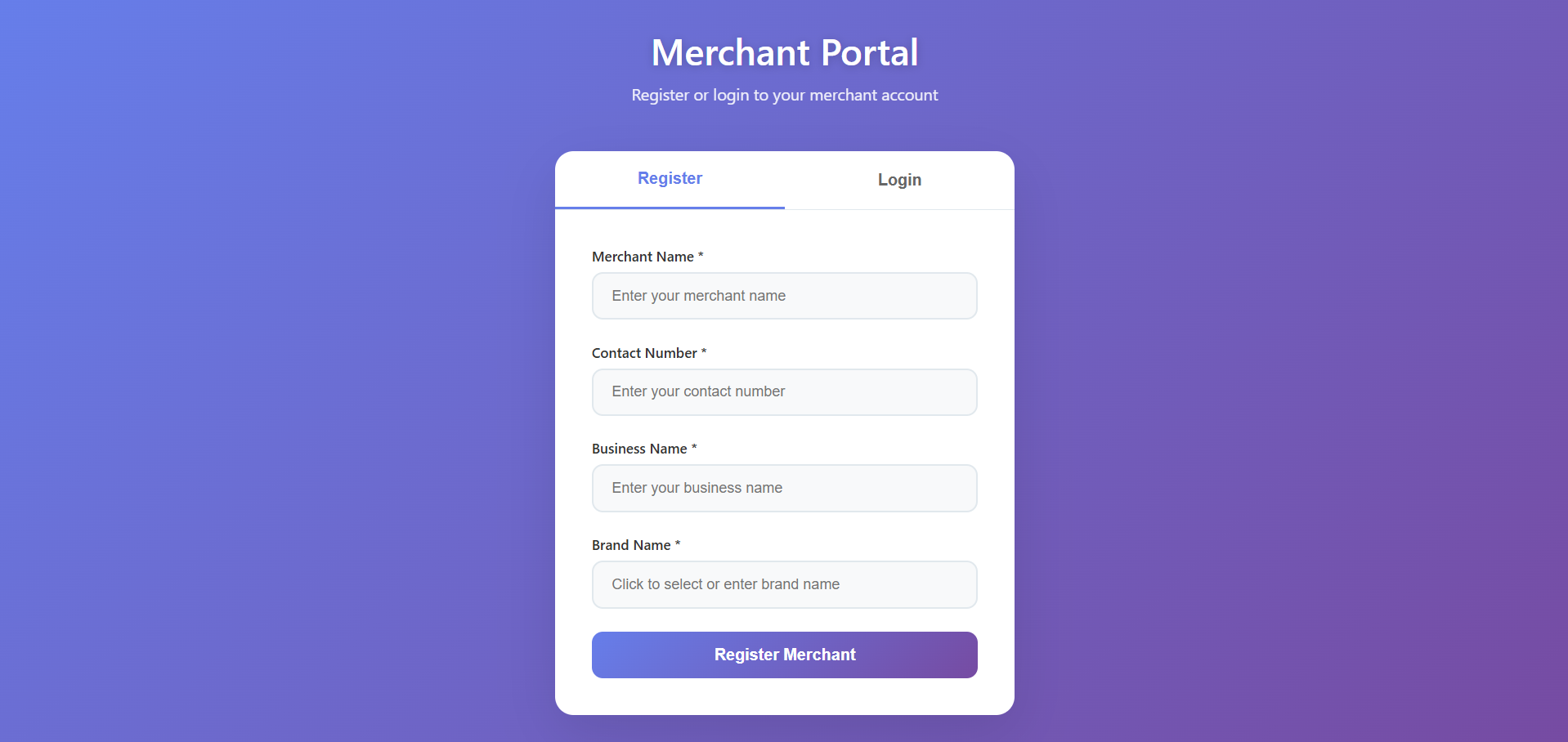 Merchant Register